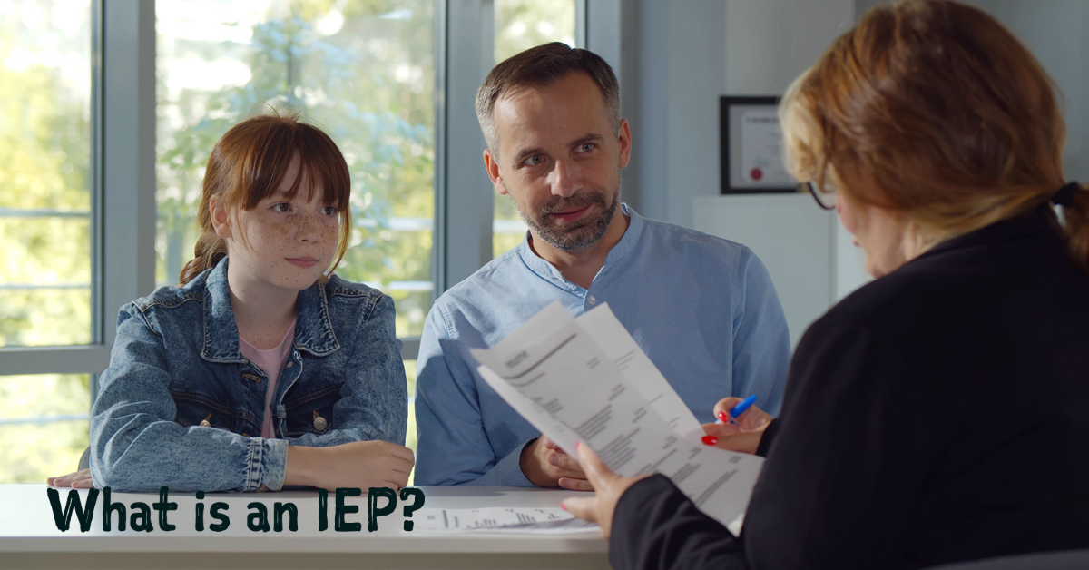 Image of Parent and Teachers Conference with text What is an IEP?